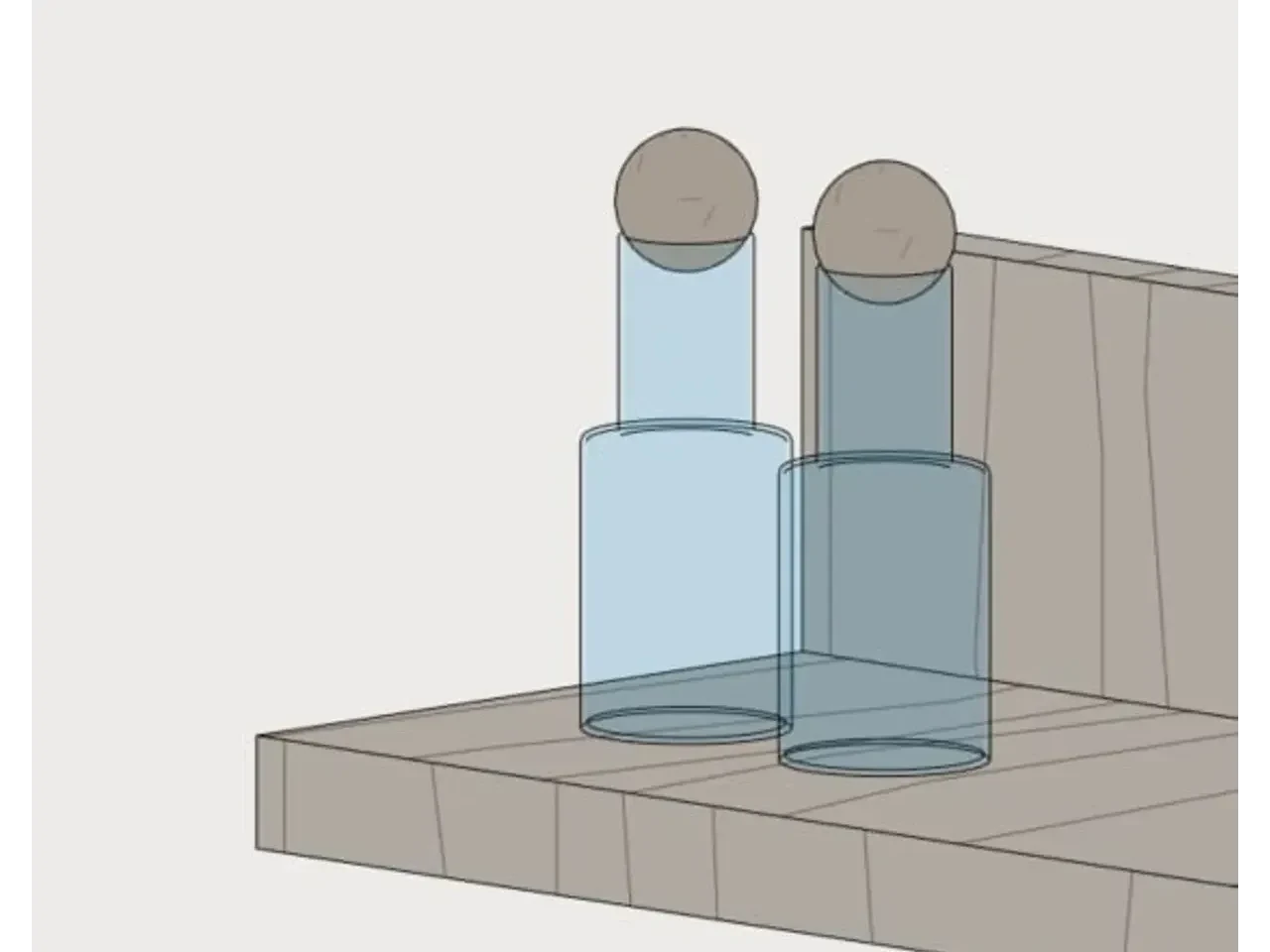 Ваза с круглой пробкой и полка универсальная — 3D модель для Revit, категория «Декор»