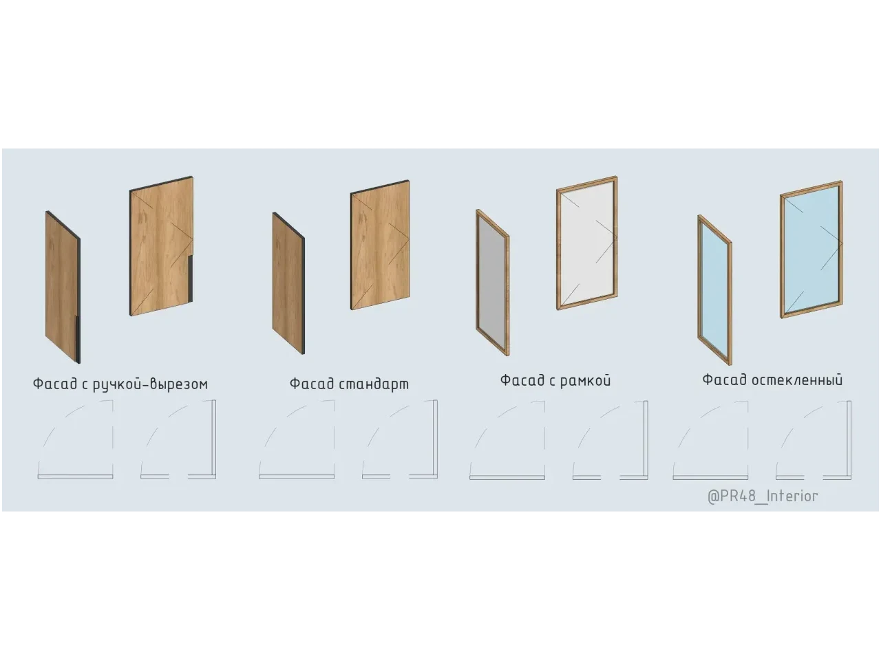 Пак "Мебельного фасада с 3D открыванием" v1.0 — 3D модель для Revit, категория «Корпусная мебель»